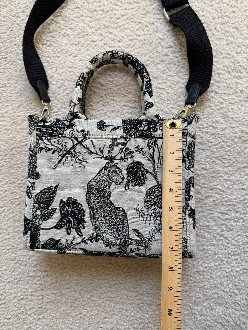 a new day Black & White Botanical Crossbody Tote
